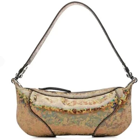 NEW BY FAR Mini Amira Iridescent Shoulder Bag Gold - Picture 1 of 6